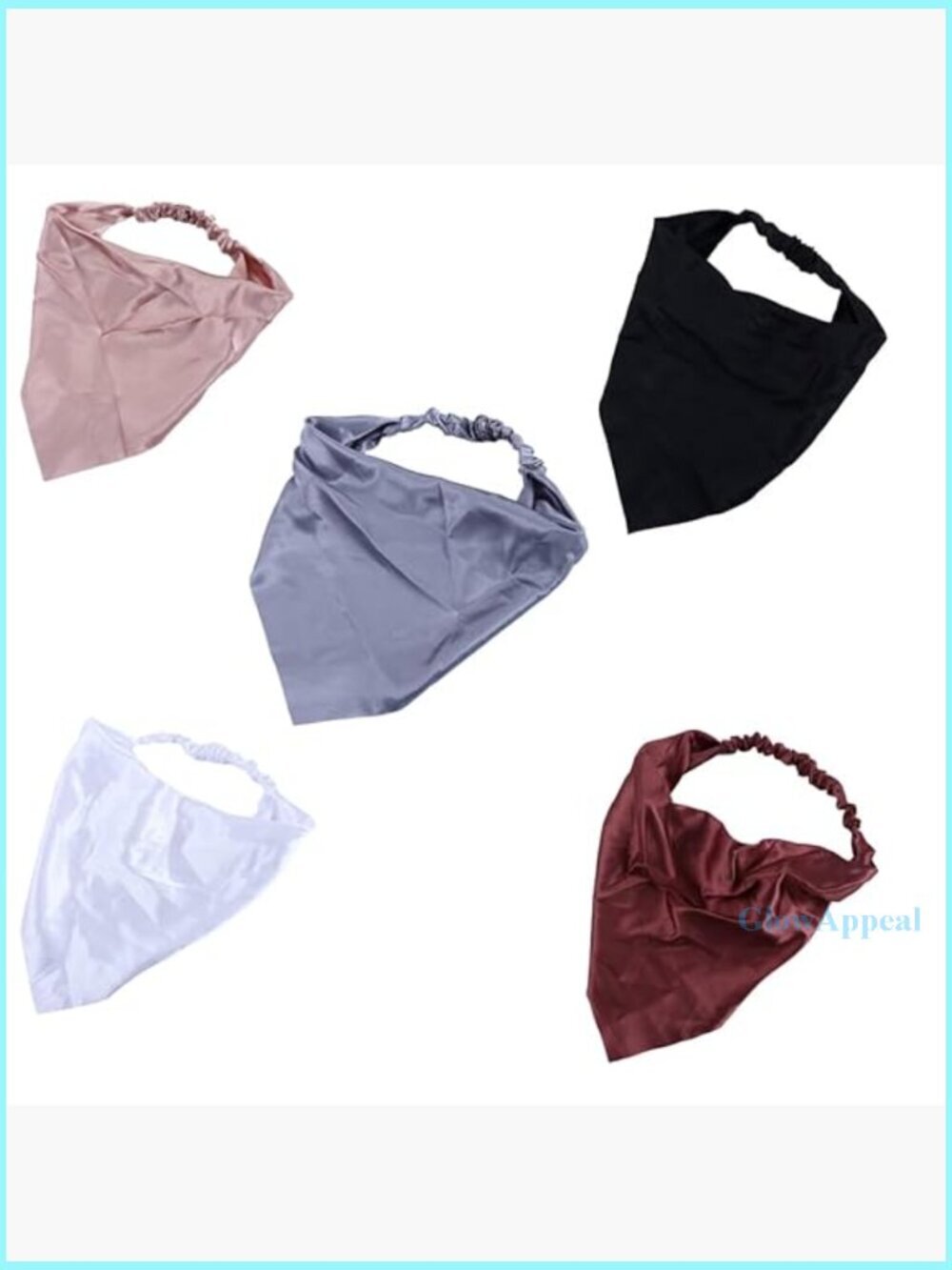 5-Pack Elastic Satin Headbands, Adjustable Non-Slip Hair Scarves for Women
